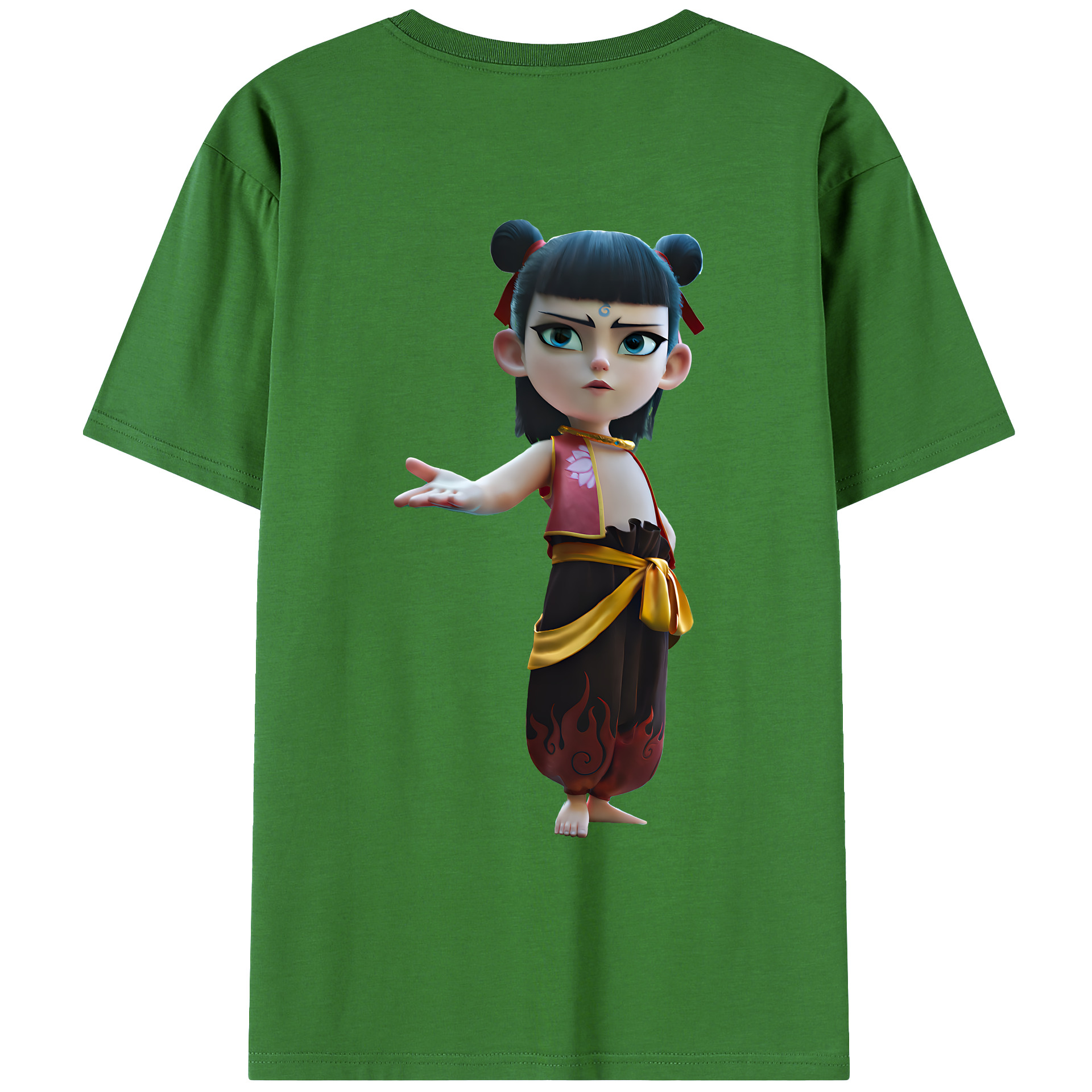（画像用） Ne Zha 2 ナタ 魔童の大暴れ レディース半袖Tシャツ(バックプリント)
